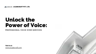 Unlock the Power of Voice: Professional Voice Over Services