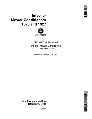 John Deere 1326 Impeller Mower-Conditioners Service Repair Manual