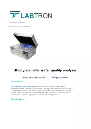 Multi parameter water quality analyzer