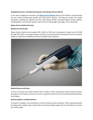 Biopsy Devices Market Research Reports