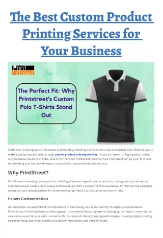 Custom product printing services