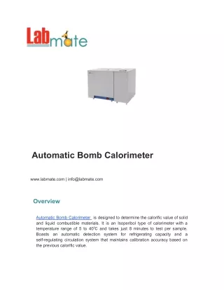 Automatic Bomb Calorimeter