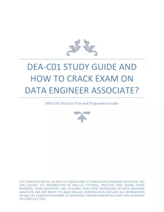 DEA-C01 Study Guide and How to Crack Exam on Data Engineer Associate?