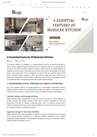 4 Essential Features Of Modular Kitchen