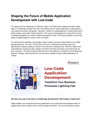 Boosting Mobile App Development Speed with Low-Code Platforms