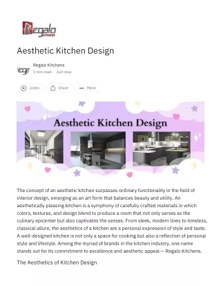 Aesthetic Kitchen Design