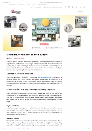 Modular Kitchen: Suit To Your Budget