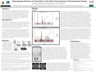 Measuring the Presence of Clonal Bias in 16s rDNA Clonal Libraries of Environmental Samples