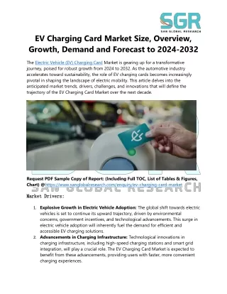 EV Charging Card Market Set to Surge from 2024 to 2032