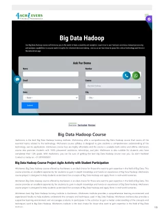 Big data hadoop Course Certificate