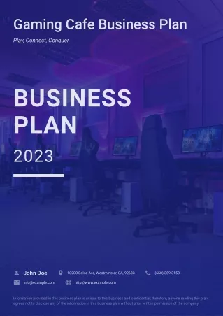 gaming cafe business plan