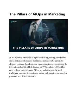 The Pillars of AIOps in Marketing