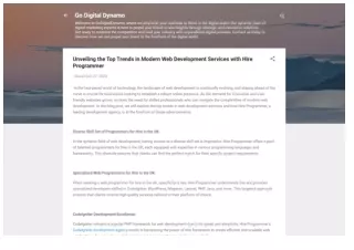 Unveiling the Top Trends in Modern Web Development Services with Hire Programmer