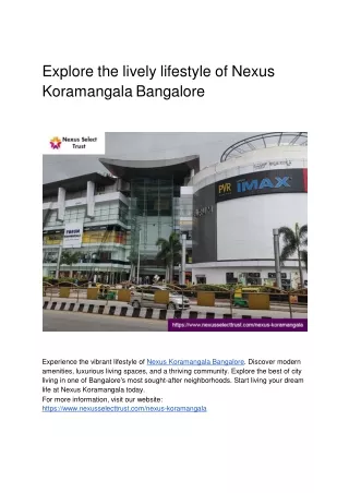 Exploring Luxurious brands at Nexus Koramangala Bangalore and Nexus Hyderabad