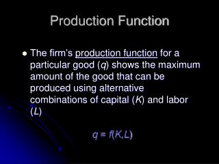 Production Function