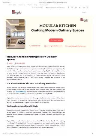 Modular Kitchen: Crafting Modern Culinary Spaces