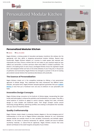 Personalized Modular Kitchen