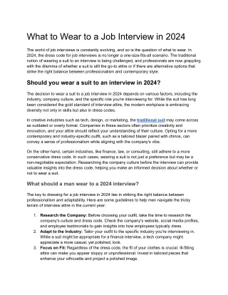 What to Wear to a Job Interview in 2024