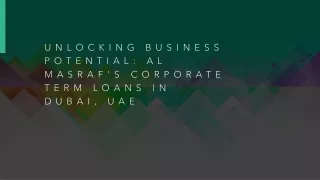 Corporate Term Loans in Dubai, UAE