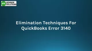 Simple Guide To Resolve QuickBooks Error 3140