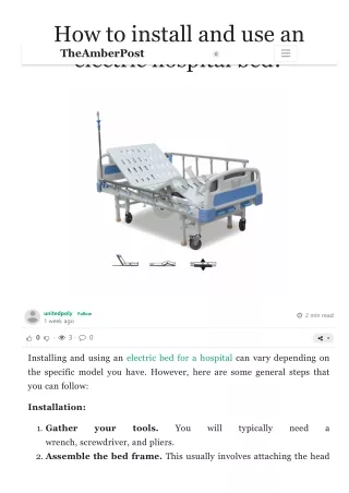 How to install and use an electric hospital bed