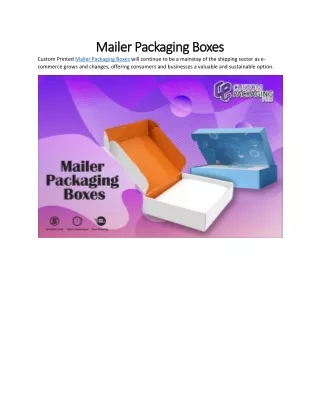 Mailer Packaging Boxes