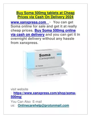 Cheap Soma 500mg With Cash on Delivery PayPal or Credit Card Online Legally 2024