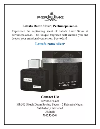 Lattafa Ramz Silver | Perfumepalace.in