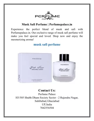 Musk Safi Perfume | Perfumepalace.in