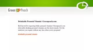 Drinkable Prenatal Vitamin | Greenpeach.com