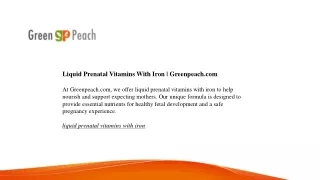 Liquid Prenatal Vitamins With Iron | Greenpeach.com