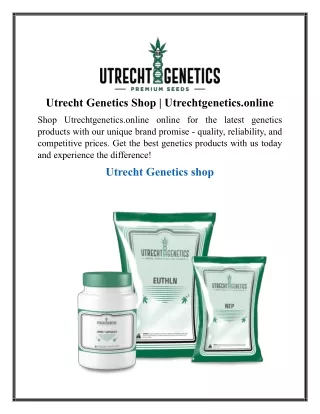 Utrecht Genetics Shop | Utrechtgenetics.online