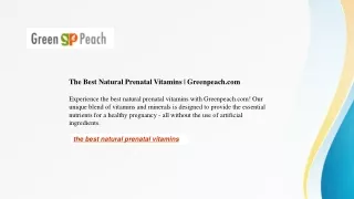 The Best Natural Prenatal Vitamins | Greenpeach.com