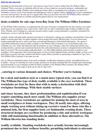 Affordable Office Desks for sale Cape Town-choose The William Office Furniture