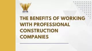 The Benefits Of Working With Professional Construction Companies(PPT)
