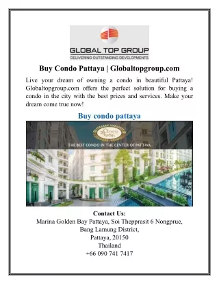 Buy Condo Pattaya | Globaltopgroup.com