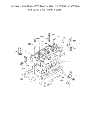 Kubota B2350HDB-C Tractor Parts Catalogue Manual (Publishing ID BKIDK5054)