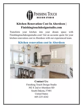 Kitchen Renovation Cost In Aberdeen | Finishingtouchdesignstudio.com