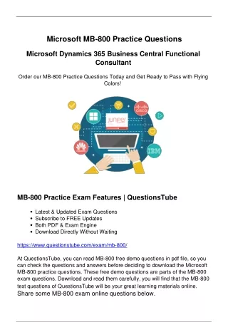 Actual Microsoft MB-800 Practice Questions - Quickly Prepare for MB-800 Exam