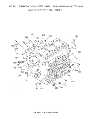 Kubota BX2350D Tractor Parts Catalogue Manual (Publishing ID BKIDK5022) (SN 70001 AND UP)