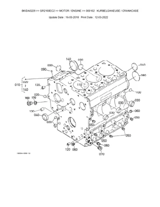 Kubota GR2100EC2 Lawn Tractor Parts Catalogue Manual (Publishing ID BKIDA0229)
