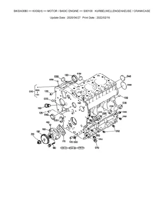 Kubota KX36 Excavator Parts Catalogue Manual (Publishing ID BKIDA0080)