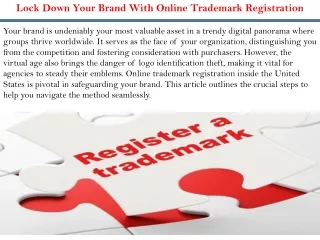 Lock Down Your Brand With Online Trademark Registration