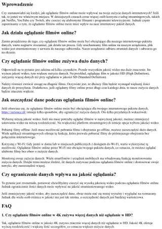 Czy oglądanie filmów online może być obciążające dla naszego internetowego pakie