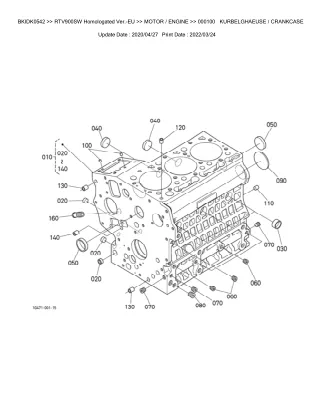 Kubota RTV900SW Homologated Ver.-EU Utility Vehicle Parts Catalogue Manual (Publishing ID BKIDK0542)