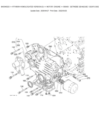 Kubota RTV900W HOMOLOGATED VERSION-EU Utility Vehicle Parts Catalogue Manual (Publishing ID BKIDK0523)