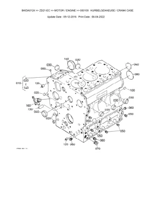 Kubota ZD21-EC Zero Turn Mower Parts Catalogue Manual (Publishing ID BKIDA0124)