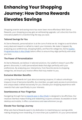 Enhancing Your Shopping Journey: How Darna Rewards Elevates Savings