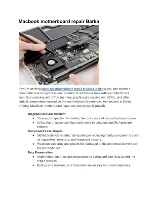 Macbook motherboard repair Barka