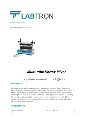 Multi-tube Vortex Mixer